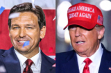 (Từ trái sang phải) Thống đốc tiểu bang Florida Ron DeSantis và Cựu Tổng thống Donald Trump. (Ảnh: Giorgio Viera/Angela Weiss/Getty Images)