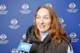 Bà Muriel Larrea Laso sau khi tham dự đêm khai mạc Nghệ thuật Biểu diễn Shen Yun tại Auditorio Kursaal ở San Sebastian, Tây Ban Nha, hôm 31/01. (Ảnh: NTD)