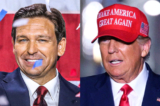 (Trái qua phải) Thống đốc Florida Ron DeSantis và Cựu Tổng thống Donald Trump (Ảnh: Giorgio Viera/Angela Weiss/Getty Images)