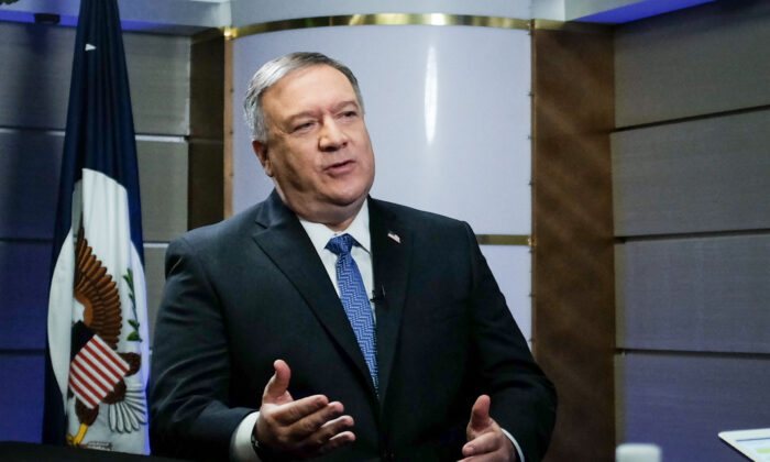 Ngoại trưởng Mike Pompeo tại Bộ Ngoại giao ở Hoa Thịnh Đốn vào ngày 04/01/2021. (Ảnh: Charlotte Cuthbertson/The Epoch Times)