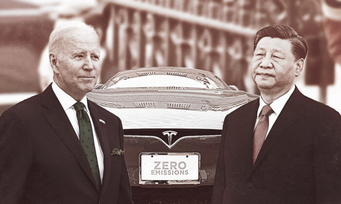 Tổng thống Joe Biden và lãnh đạo ĐCSTQ Tập Cận Bình. (Hình minh họa của The Epoch Times/Getty Images)