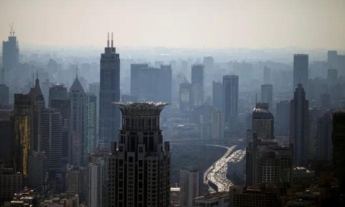 Đường chân trời thành phố tại Thượng Hải, Trung Quốc, vào ngày 24/02/2022. (Ảnh: Aly Song/Reuters)