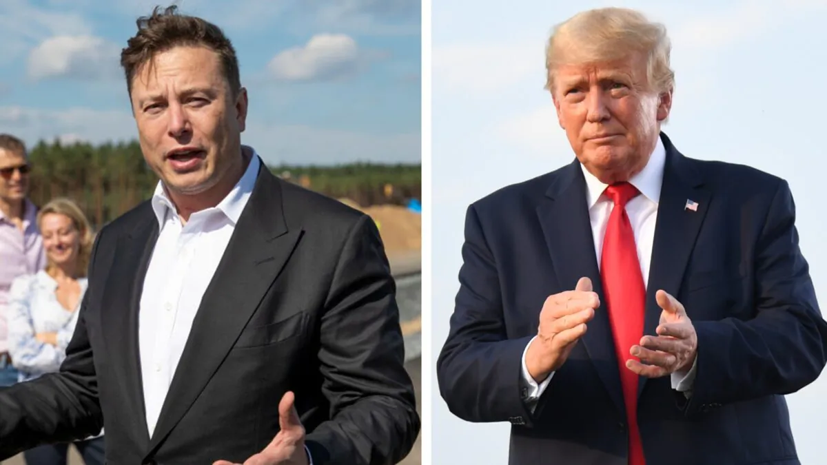 Ông Elon Musk (trái), người đứng đầu Tesla, nói chuyện với giới báo chí ở gần Berlin vào ngày 03/09/2020. Cựu Tổng thống Hoa Kỳ Donald Trump (phải) đến để diễn thuyết trong cuộc tập hợp Save America ở Illinois hôm 25/06/2022. (Ảnh: Maja Hitij/Getty Images; Michael B. Thomas/Getty Images)