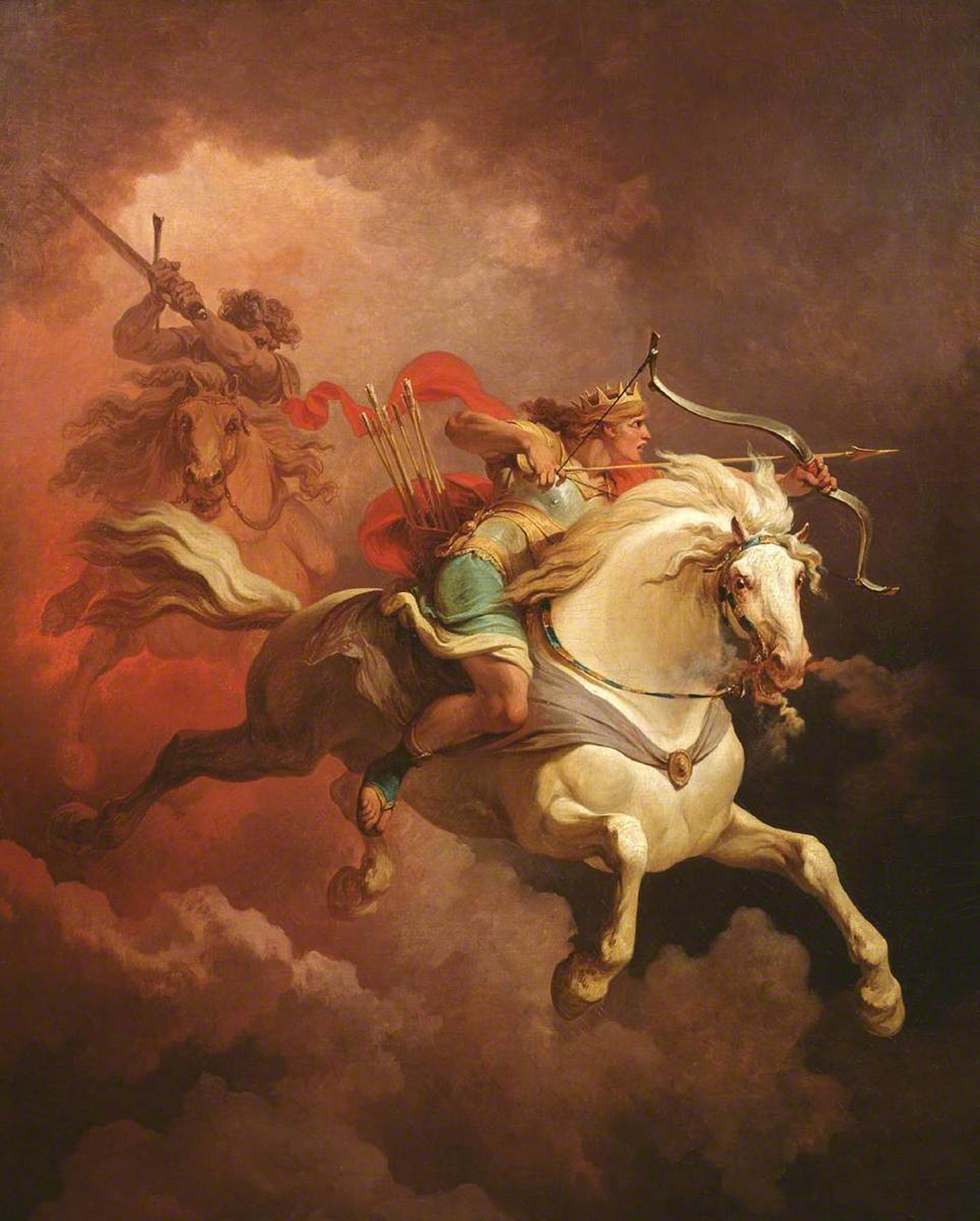 Tác phẩm “Khải tượng của chú Bạch Mã,” của họa sĩ Philip James de Loutherbourg, năm 1798. Tranh dầu trên vải canvas; kích thước: 48 1/8 inch x 39 inch, London. (Ảnh: Tài sản công)