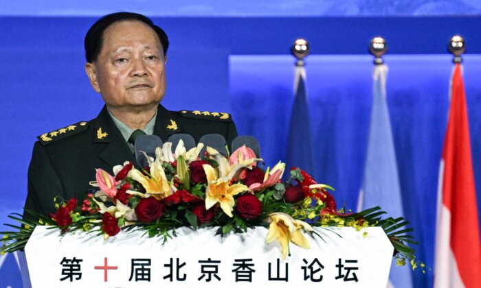 Ông Trương Hựu Hiệp (Zhang Youxia), Phó Chủ tịch Quân ủy Trung ương Trung Quốc, tham dự Diễn đàn Hương Sơn ở Bắc Kinh vào ngày 30/03/2023. (Ảnh: Pedro Pardo/AFP qua Getty Images)