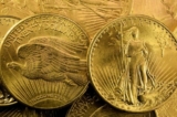 Các đồng xu vàng Double Eagle Gold Liberty mệnh giá 20 USD của Hoa Kỳ, được phát hành vào năm 1924. (Ảnh: Sven Sambunjak/Shutterstock)