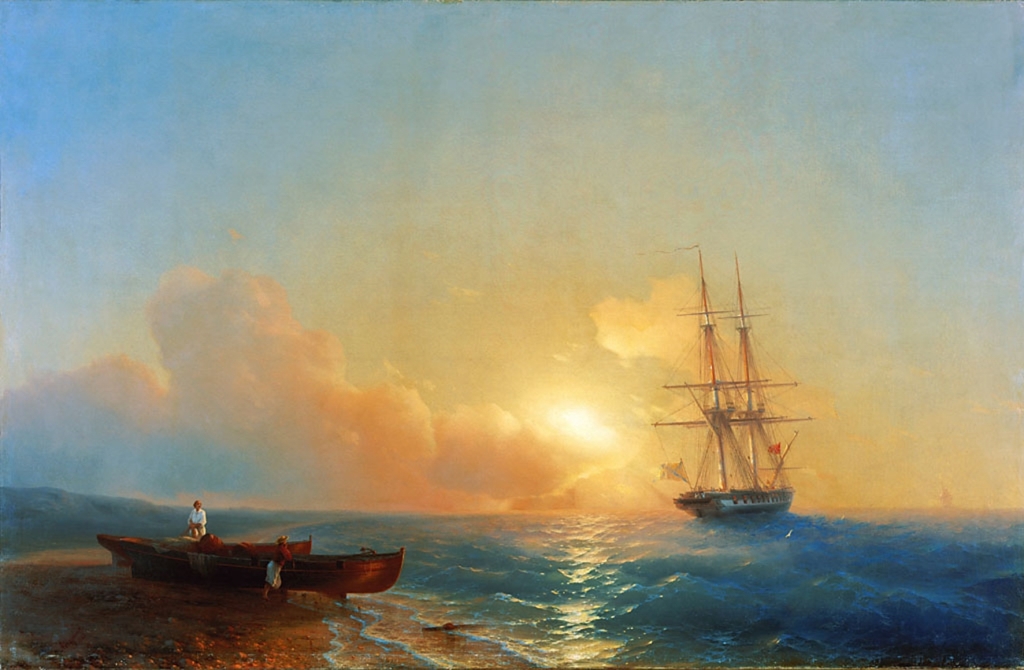 Bức tranh “Fishermen on the Beach” (Ngư Dân trên Bãi Biển), năm 1852. (Ảnh: Tư liệu công cộng)