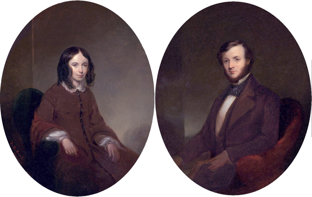 Bức chân dung của bà Elizabeth Barrett Browning và ông Robert Browning, năm 1853, của họa sỹ Thomas Buchanan Read. (Ảnh: Tư liệu công cộng)