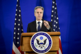 Ngoại trưởng Antony Blinken trình bày trong cuộc họp báo ở Rio de Janeiro, hôm 22/02/2024. (Ảnh: Pablo Porciuncula/AFP qua Getty Images)